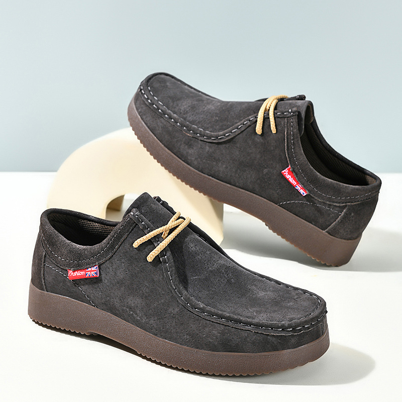 Nuevos zapatos de trabajo de moda transfronterizos británicos, zapatos de cuero casuales, zapatos de protección laboral, zapatos de flipboard de moda coreana