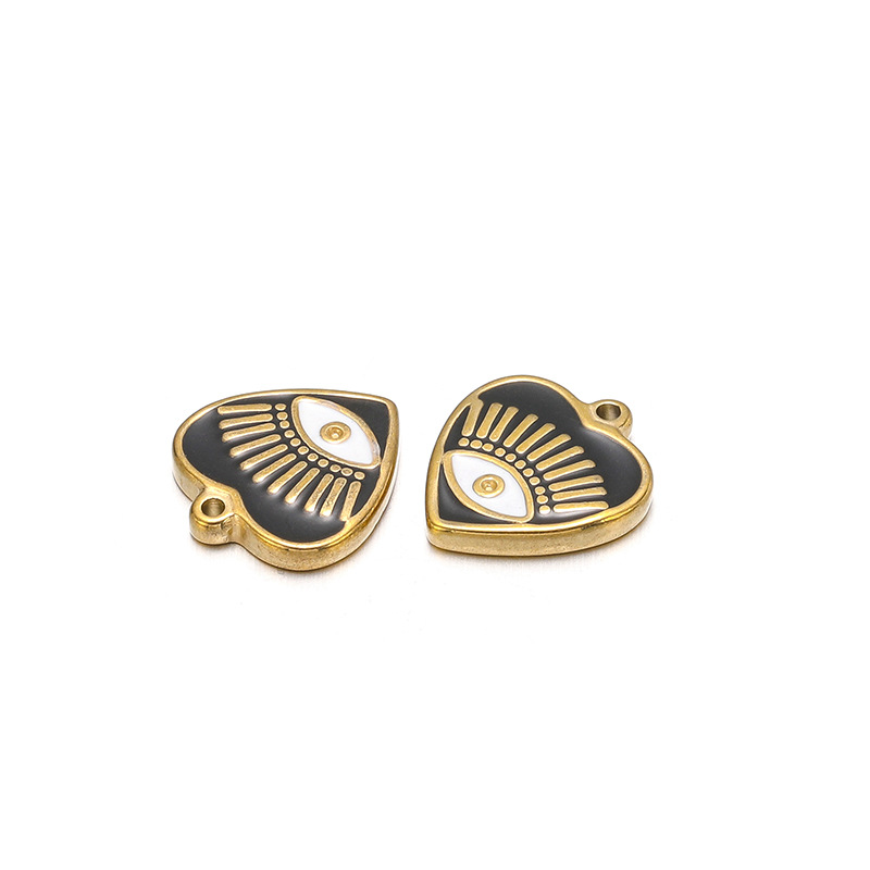 28g Weight Pendant Jewelry Making Type 14*16MM Jewelry Making Size DIY Jewelry Accessories Classification 14*16MM Hole Size 5 PCS/Package Quantity 304 Stainless Steel Material Devil's Eye, Heart Shape Pattern Enamel Design Casual, Simple Style Style 5 PCS/Package 14*16MM 14*16MM 304 Stainless Steel Devil's Eye Heart Shape Pendant 6