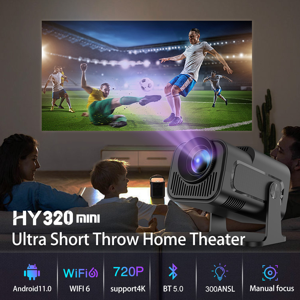 Nuevo mini HY320mini transfronterizo HD Android inteligente cine en casa portátil mini proyección doméstica