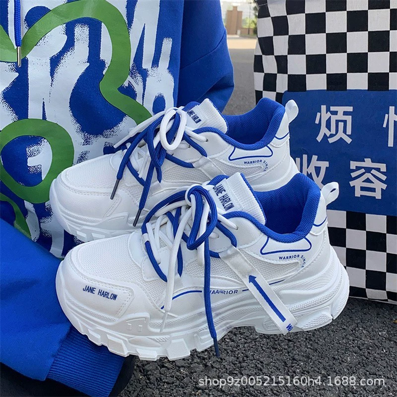 Женская обувь, белые туфли, новинка 2024 года, летние дышащие повседневные туфли для папы с сеткой на толстой подошве, спортивная обувь для женщин