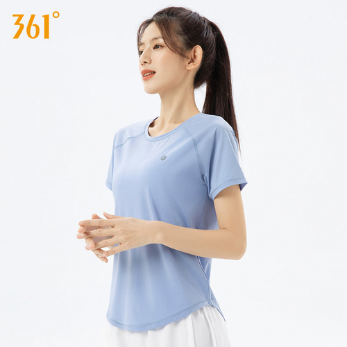361 Yoga Wear Women's Summer Thin Fitness Running Mesh Loose Sports Short Sleeve T-Shirt Women's Yoga Top