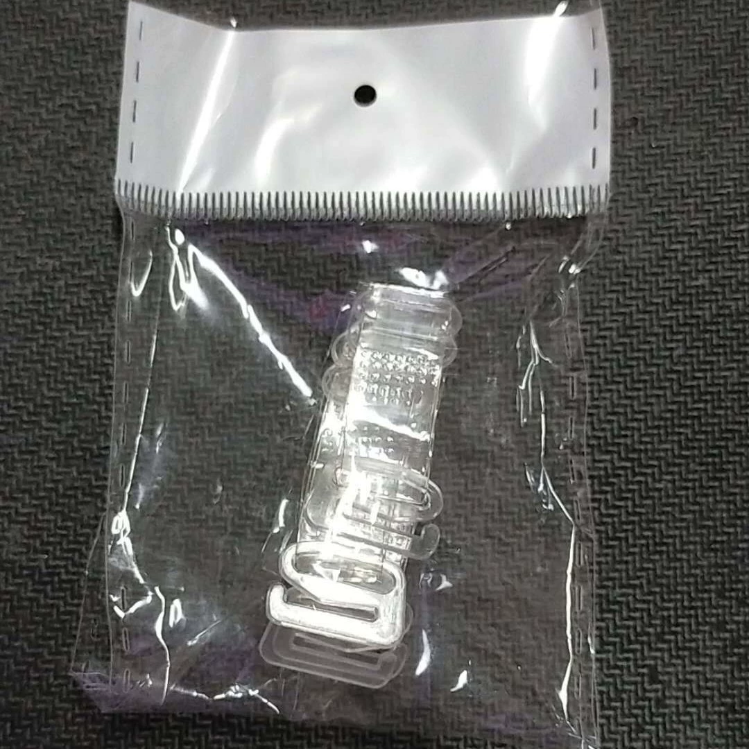 1.0cm белых высокоэластичных пластиковых пряжек с регулируемыми сексуальными невидимыми бретелями, эластичные, прозрачные, в упаковке из OPP-пленки, прозрачные, эластичные