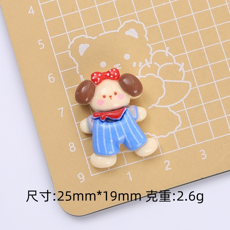 可爱背带裤动物卡通手工diy奶油胶树脂小配件洞洞鞋扣饰品材料包|undefined