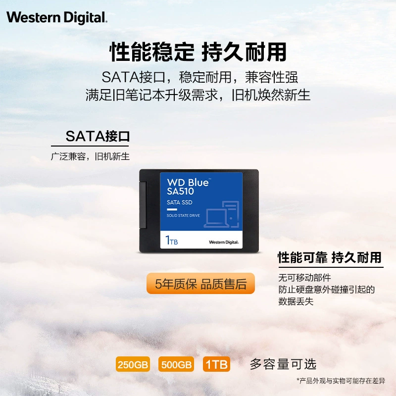 WD Western Data твердотельный диск совместимый SA510 синий диск SATA3.0 500ГБ 1Т 2Т ноутбук настольный SSD