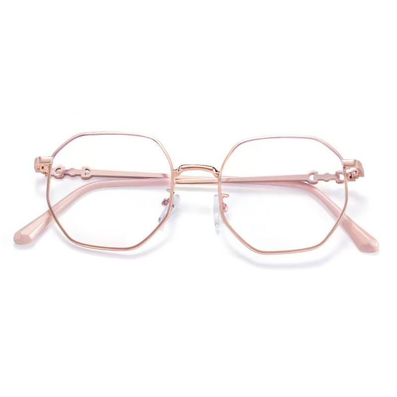 Flat Glasses, Anti-Blue Light Glasses, Myopia Computer Eye Protection Square Frame Glasses, Metal Frame, Personalized Trendy Glasses