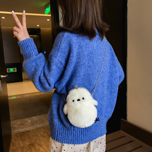 厂家直销2025时尚百搭韩版冬季新款毛绒斜挎包链条小动物包包