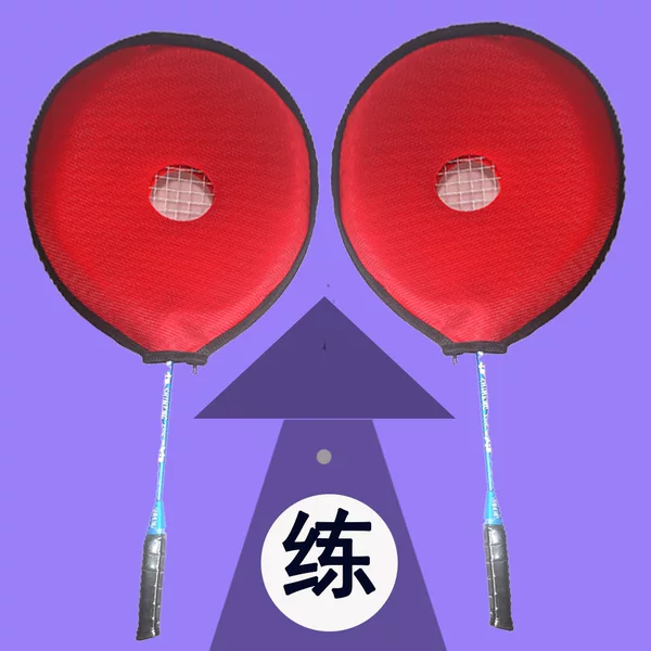 Badminton Racket Resistance Cover Protective Head Cover Badminton Swing Training Device Warm-Up Racket Cover Solid Color
