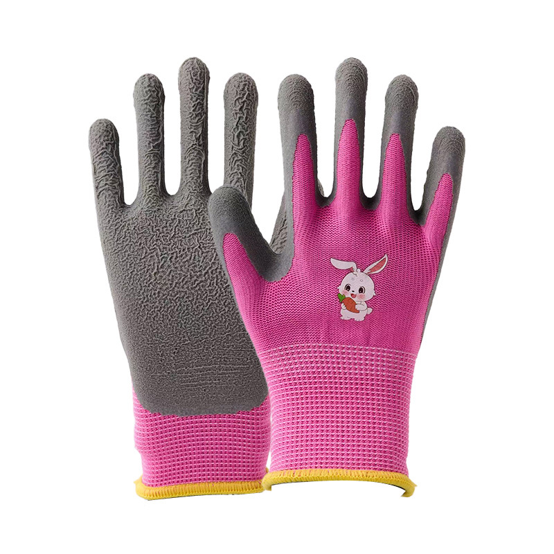 Guantes de protección para niños, camping para niños, engrosamiento, antideslizante, nitrilo, jardinería, deshierba, recolección, guantes de látex para el mar