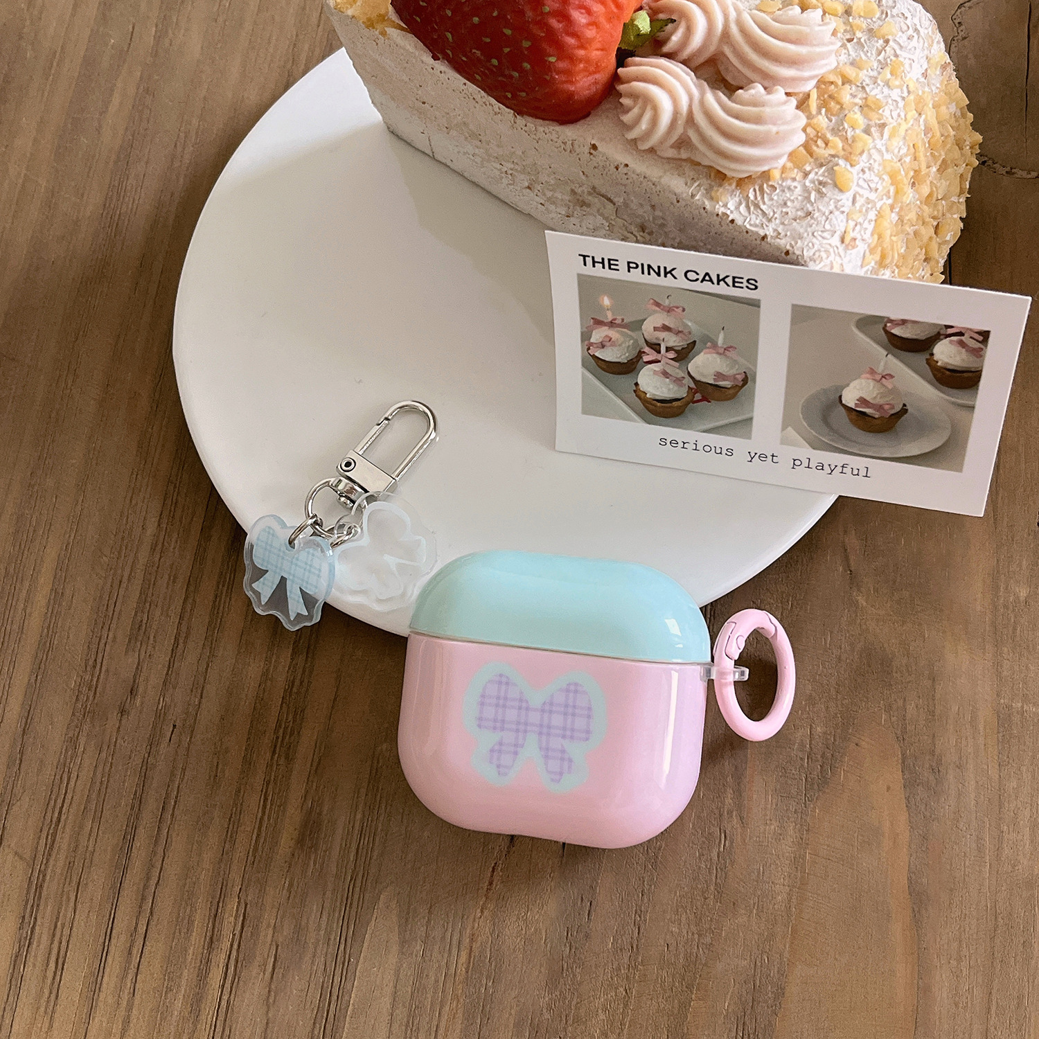 Lazo rosa y verde para Airpods1/2da generación para auriculares Colgante Pro2 Nueva 3/4 generación airpodsPro Mujer