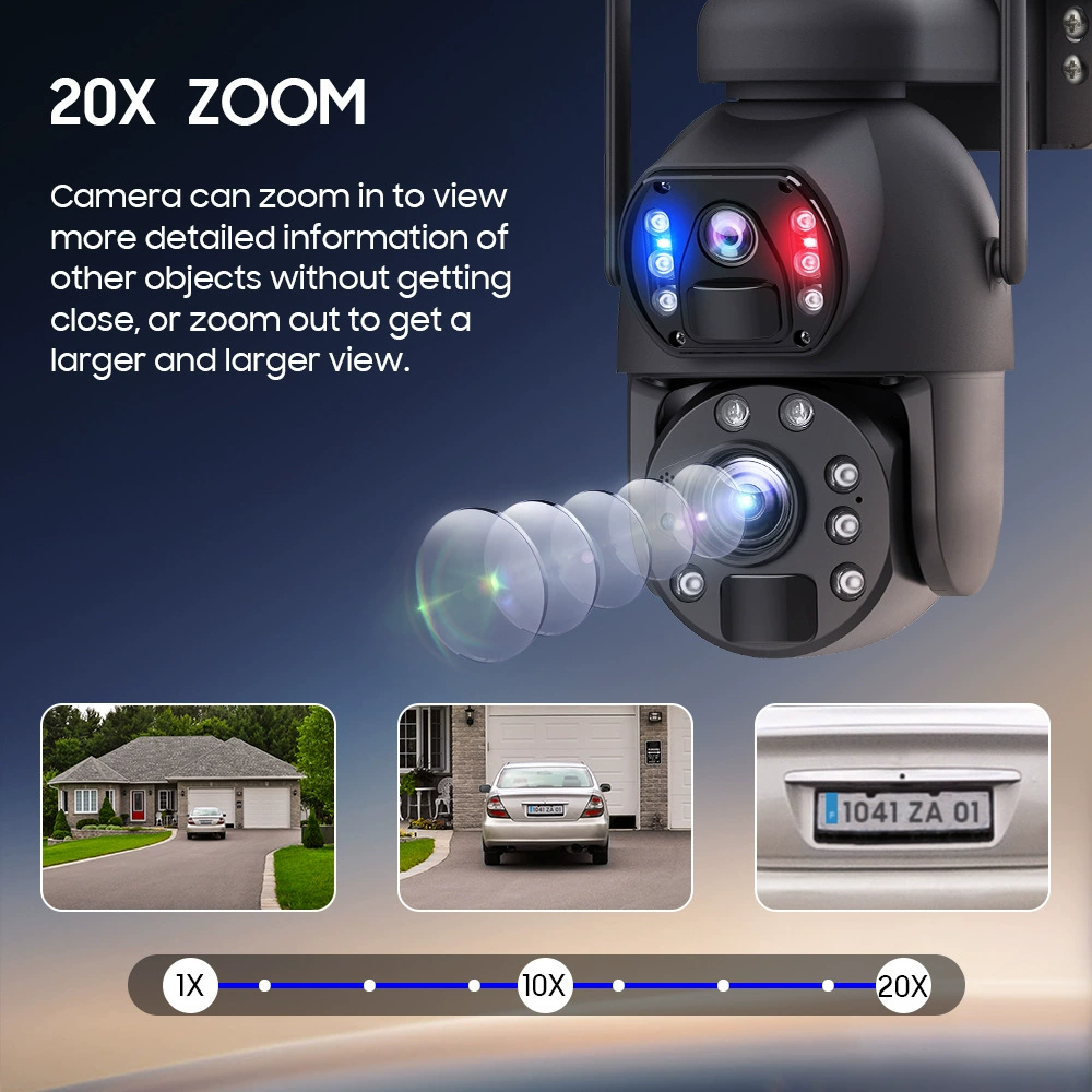 Solar CCTV camera (VISIONKON) 6MP, 20× optical zoom, Wi‑Fi or 4G