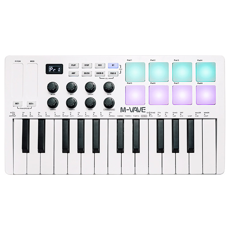 卸売 M-VAVE SMK-25 プロフェッショナルアレンジャーキーボード 25 キー MIDI コントローラー Bluetooth 音楽パーカッションパッド|undefined