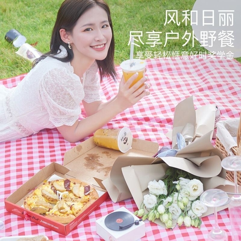 ストライプピクニック布ビーチマット防水防砂海辺屋外公園キャンプ春のお出かけマットポータブルインテーブルクロス|undefined