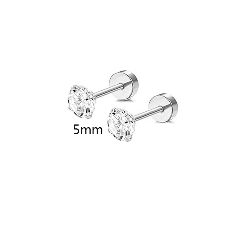 Orecchini piercing in acciaio inossidabile all'ingrosso da 2-5 mm, a quattro punte, in zircone, per naso e labbro, gioielli per le orecchie_voghion.com