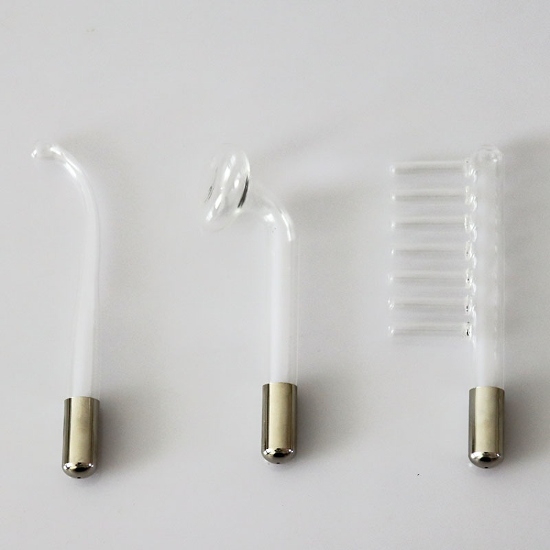 Directo de fábrica accesorios de instrumentos de belleza de alta frecuencia peine cuchara de oreja de vidrio de setas tubo de electroterapia instrumento de electroterapia