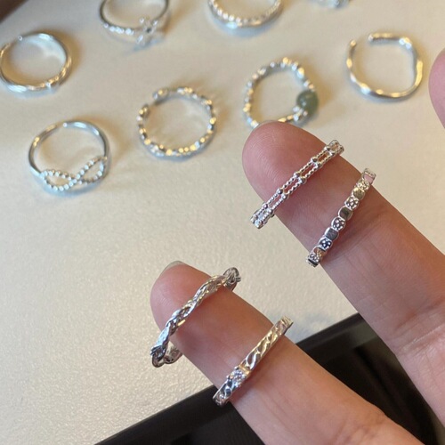 Xiaohongshu New Product Element Ring for Women - Summer S925 Pure Silver Ins Style Unique Design Simple Non-Fading Ring