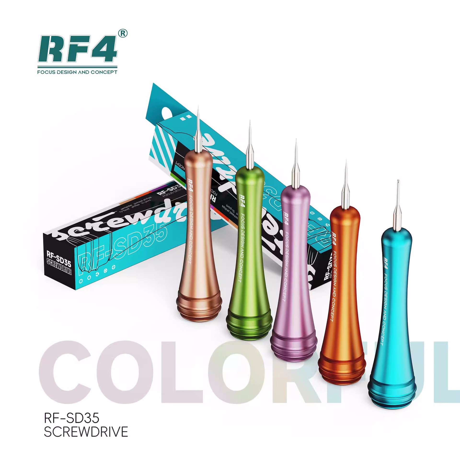 RF4-SD35螺丝刀手机主板维修尾插拆卸专用防滑磁吸六角十字螺丝批