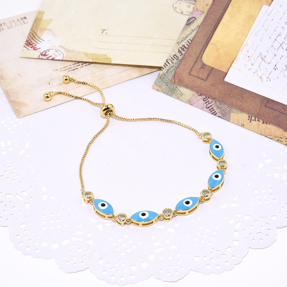 Daily Occasion 1 Piece Fashion Eye Copper Inlay Zircon Bracelets