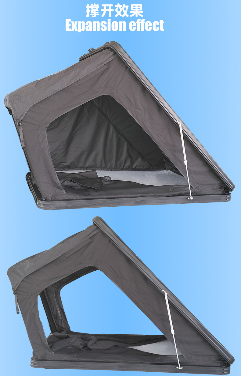 Extended Thin Roof-Top Tent, Factory Direct Supply, Outdoor Camping, No Assembly Required, Suv Car-Mounted Aluminum Alloy Hard-Top Tent