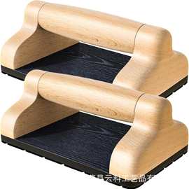 跨境木质俯卧撑辅助器带防滑垫木制健身板便携式实木力量训练器