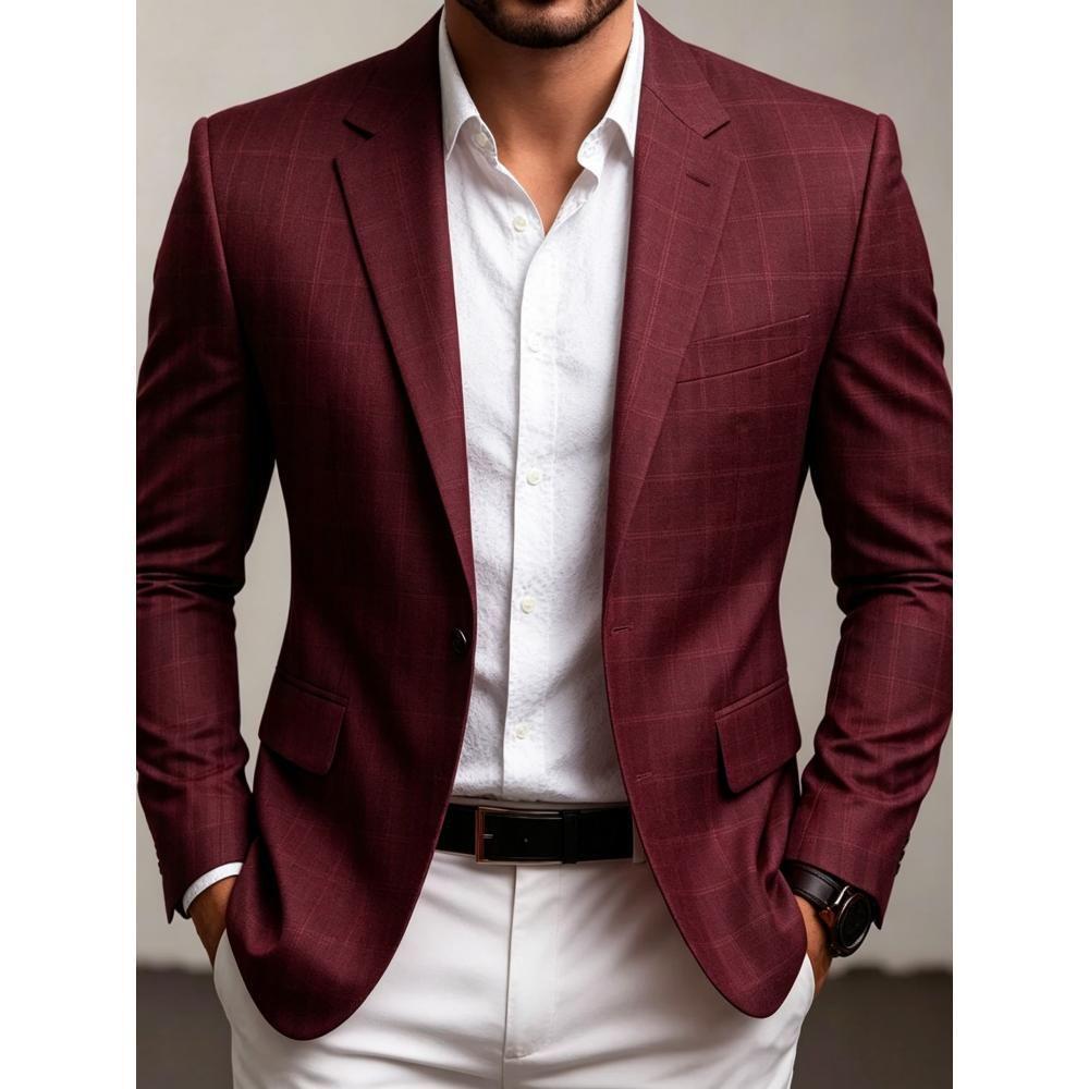 Hombres delgados trajes casuales impresión 3D clásica versátil primavera y otoño chaqueta de trajes transfronterizos Gran Bretaña spot