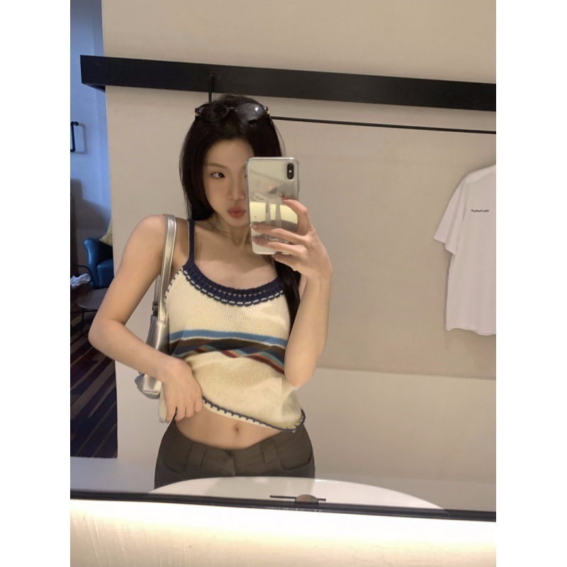 新款高级感复古外搭叠穿可爱风小马甲夏季内搭打底吊带针织女外穿|undefined