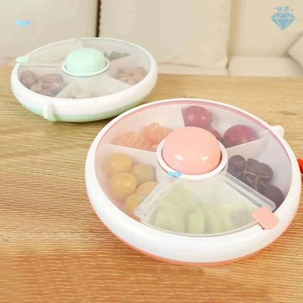 Rotating Snack Container Portable with Lid Moisture-proof St