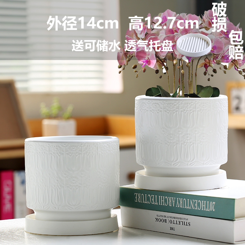 무광택 흰색 패턴 물받이 2개(트레이 포함)