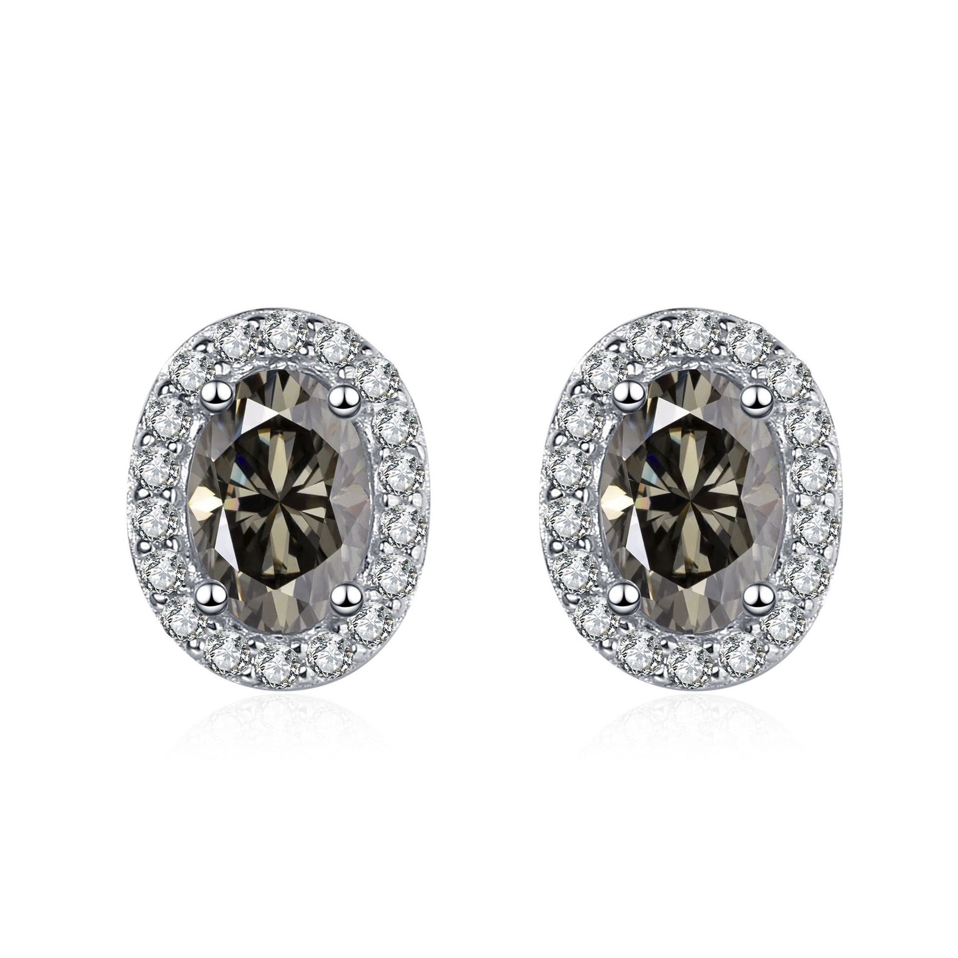 925 plata de diamante dorado color mozanita pernos de piedra oval 1 quilate azul verde pernos de piedra mozanita