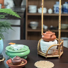 手工白泥炭爐批發圍爐煮茶煮水壺獸面小火爐家用電陶爐茶室內碳爐