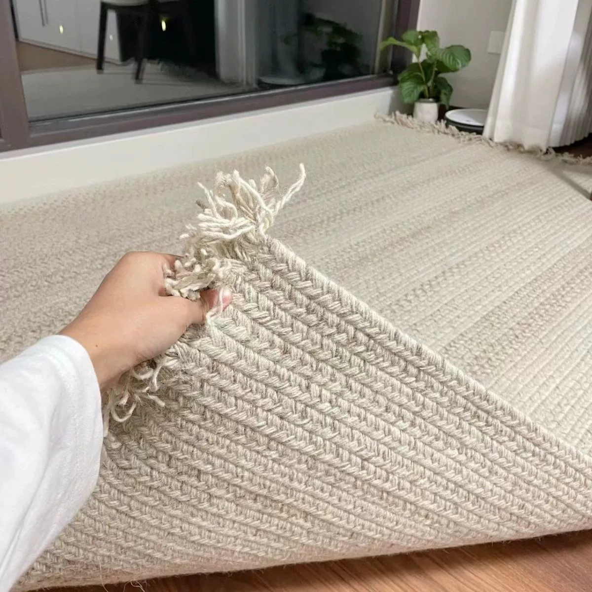 Ковер для гостиной, шерсть, балкон, эркер, японская кисточка, однотонный, спальня, ковер B&B, плетение других