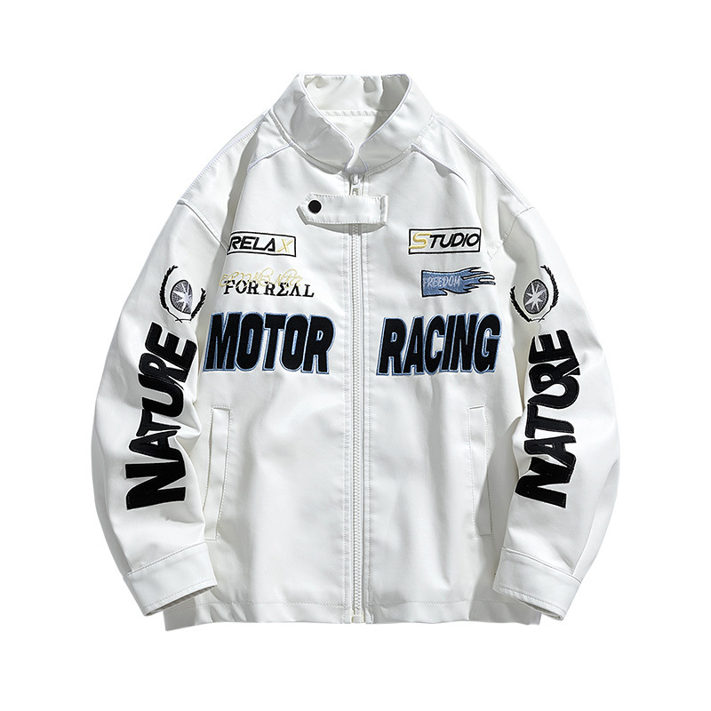 Chaqueta de cuero americano primavera y otoño hombre piloto de la calle locomotora de moda con chaqueta de algodón americano chaqueta