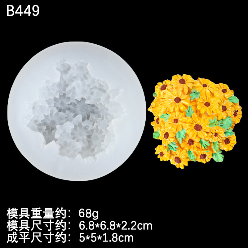 Lotus Lotus Little Chrysanthemum Flower Cluster Jabón Molde de silicona Calla Diy Decoración de pastel de fondant Molde de chocolate