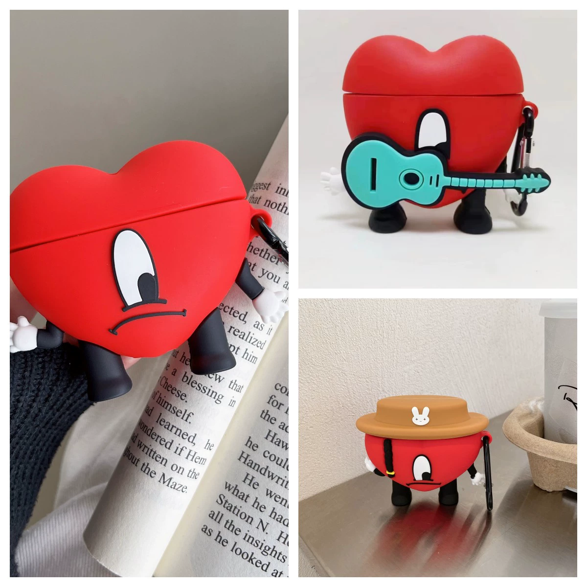 Personalized three-dimensional love person for Apple 1/2/Pro2 wireless Bluetooth earphone case airpods3 generation silicone shell
