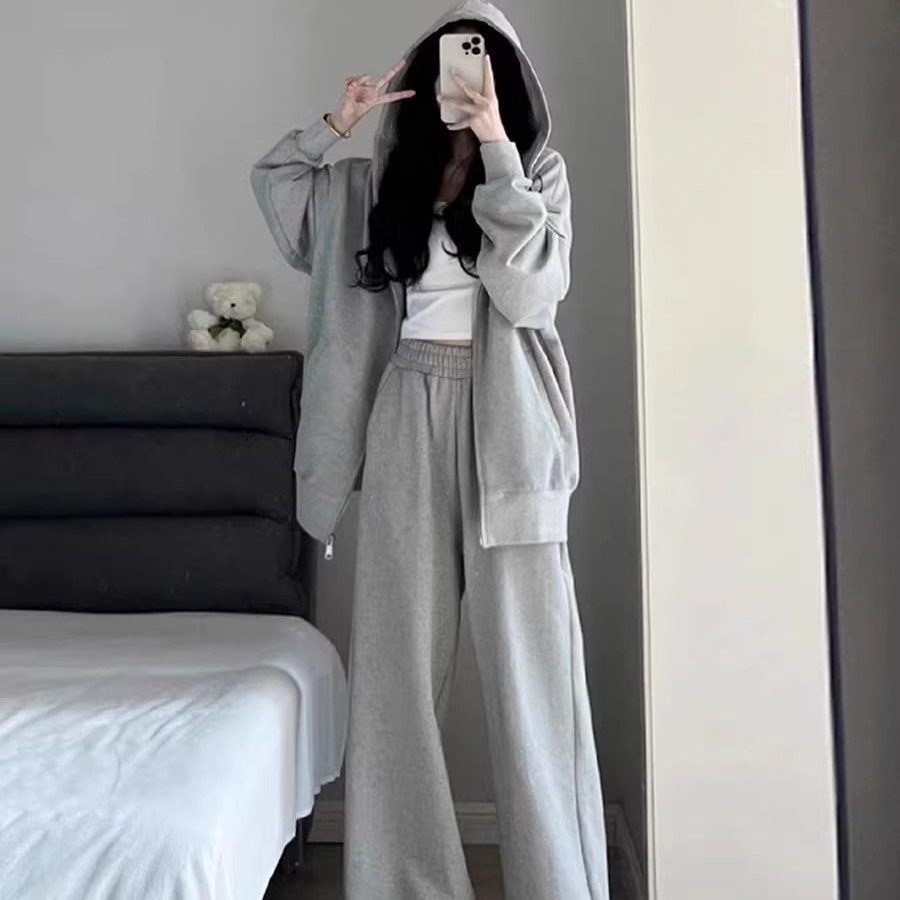 Sports Suit for Women, Spring & Fall Ins Trendy Students, Korean Style Loose Slimming Look Fashion Popular Lazy Style Casual Two-Piece Set
