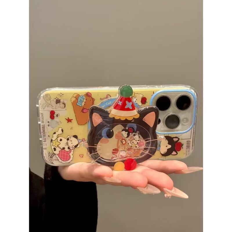 创意报纸撕边搞怪猫咪摇摇乐磁吸适用iphone16promax苹果手机壳14|undefined
