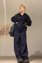 韩版学院风拉链卫衣套装女春秋款学生宽松百搭运动显瘦休闲两件套