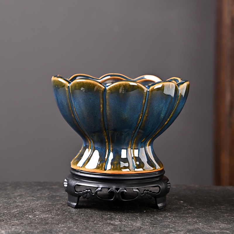 Bandeja de balcón de cerámica de bonsai de plantas verdes de nieve de junio, maceta carnosa de gres doméstico, maceta de cerámica pequeña con control de raíces, liquidación