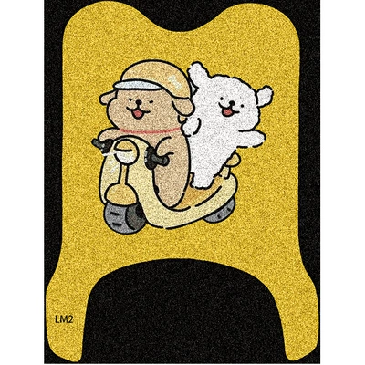 Electric vehicle foot mat vehicle floor mats, electric - yellow-strolling-dog