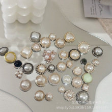 新款批发ABS珍珠DIY饰品配件发夹发圈配饰手机壳鞋扣贴片装饰材料