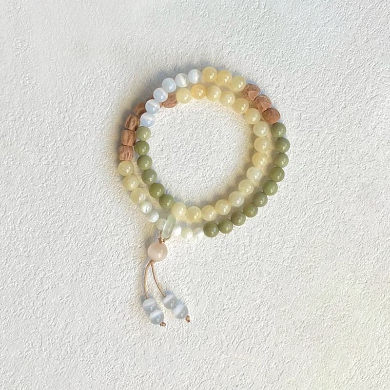 Beige Beaded Bracelet Ethnic Style Double Layer For Women_voghion.com
