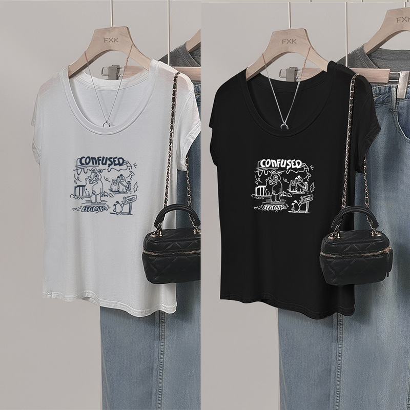 화이트+블랙-투피스 [알파벳피기] [재고직배송]