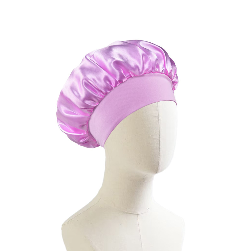 Gorro de Noche de Satén para Mujer con Borde Ancho para Dormir y Cuidado del Cabello image 27