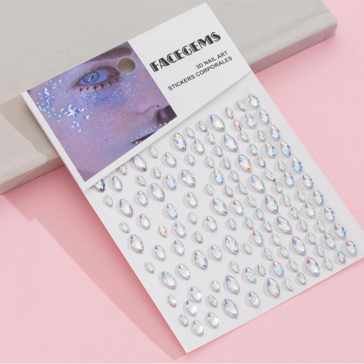 Ojo transfronterizo rhinestone perla fiesta pegamento-libre ceja pegatina ojo frente cara rhinestone pegatina acrílico diamante cara pegatina