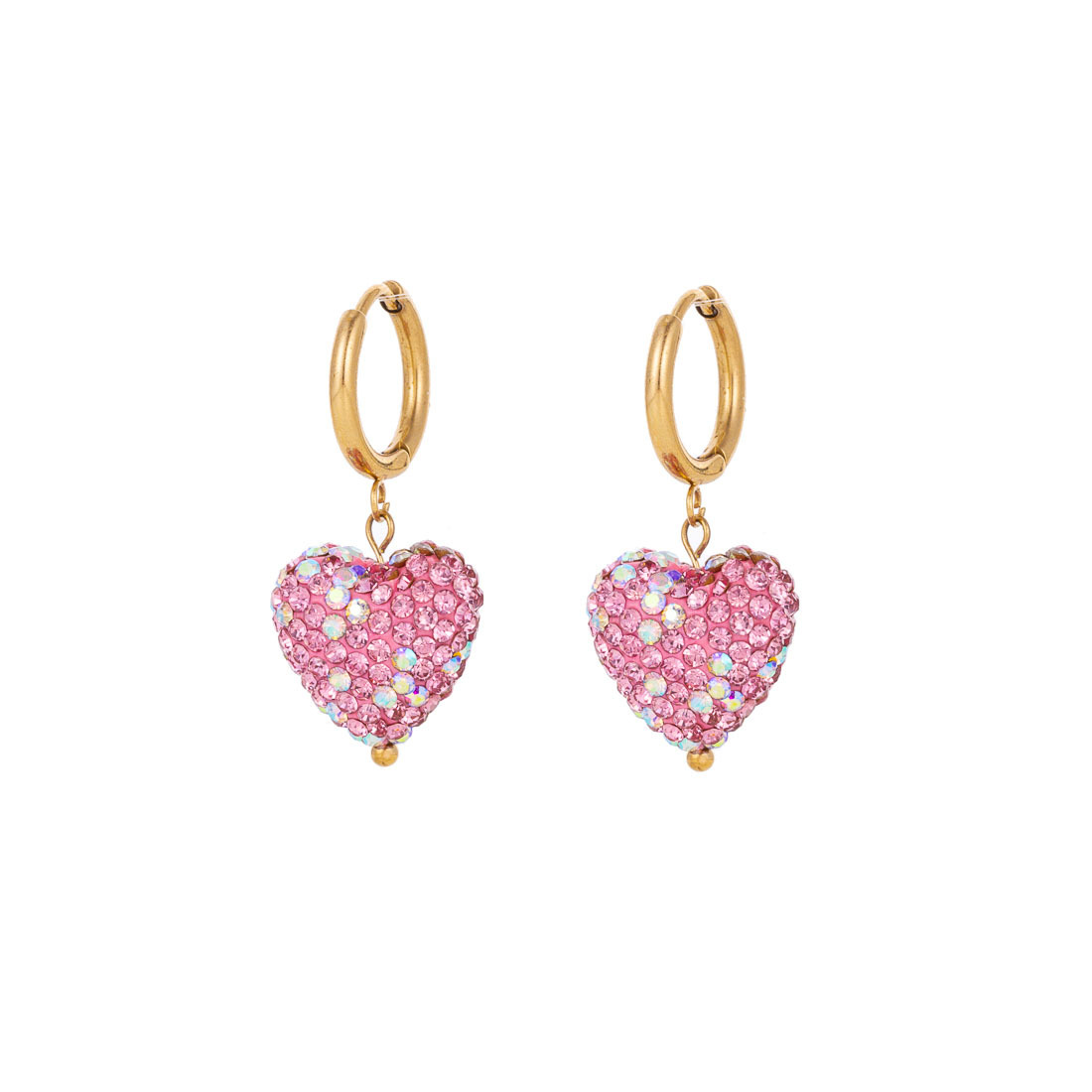 Drop Earrings Classification 1 Pair Quantity Casual, Daily Occasion Titanium Steel Material 1 Pair Modern Style Classic Style Heart Shape Strawberry Titanium Steel Rhinestones Drop Earrings