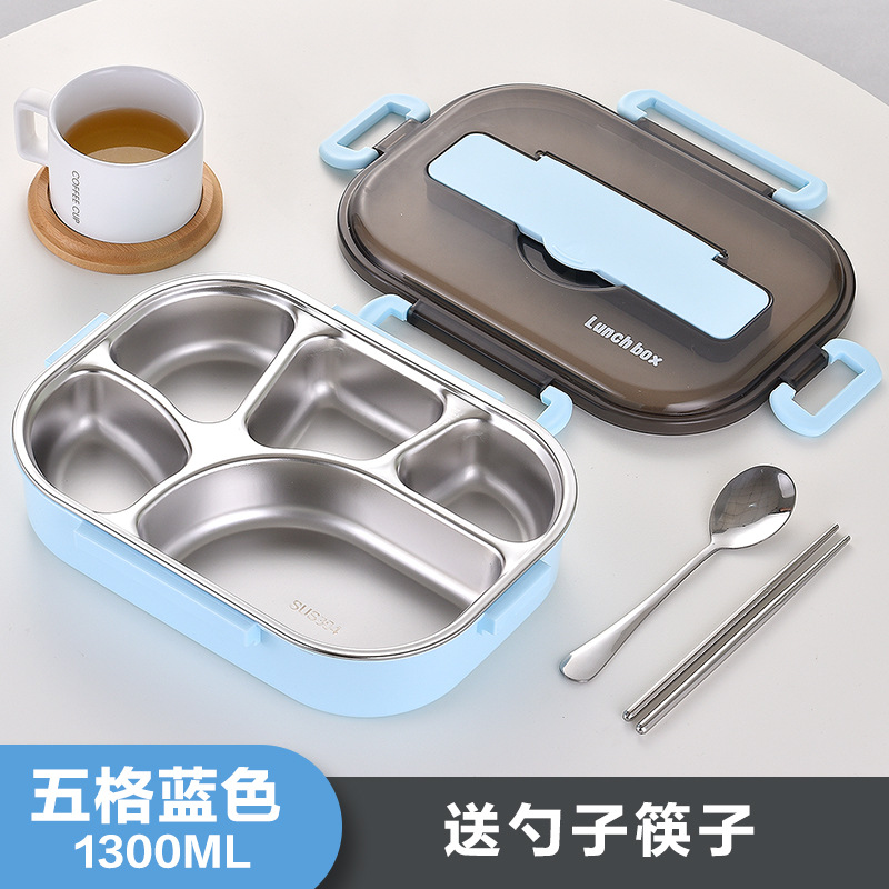 Caja de almuerzo aislada de acero inoxidable 304 para estudiantes de la escuela primaria grado alimenticio compartimento de los niños lonchera trabajador de oficina