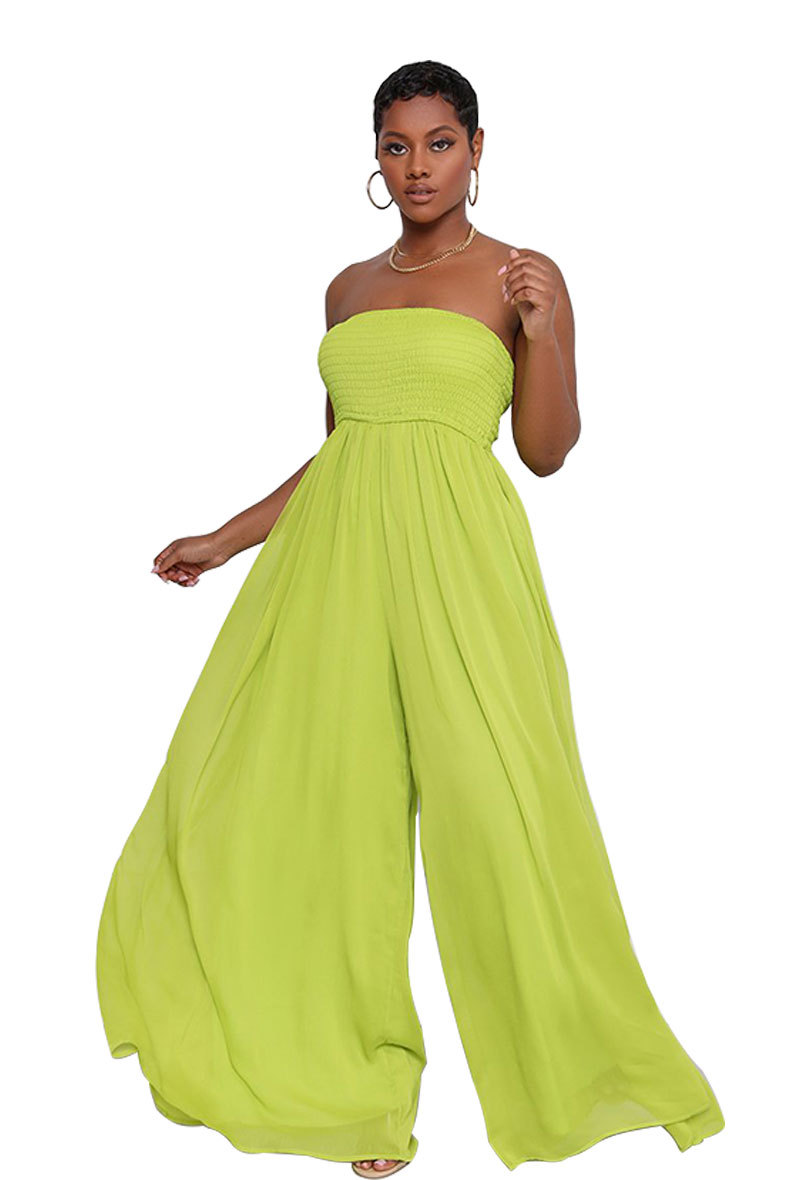 Wide-Leg Chiffon High-Waist Jumpsuit NSXHX76760