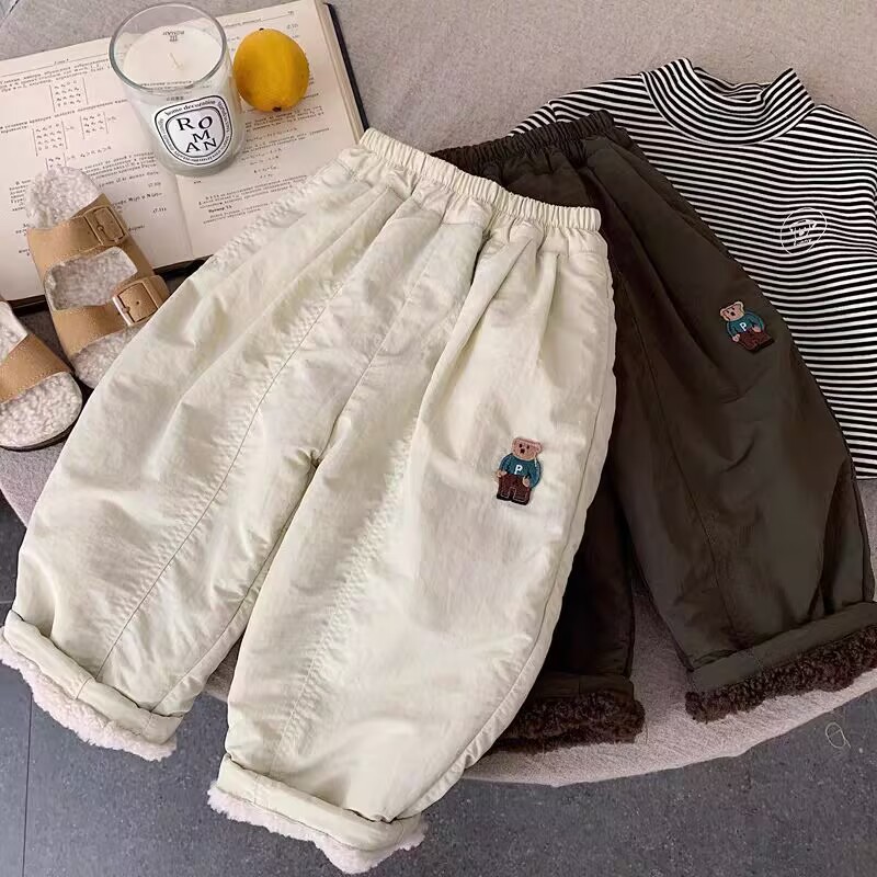 Warm solid color thin children's trousers for boys for leisure