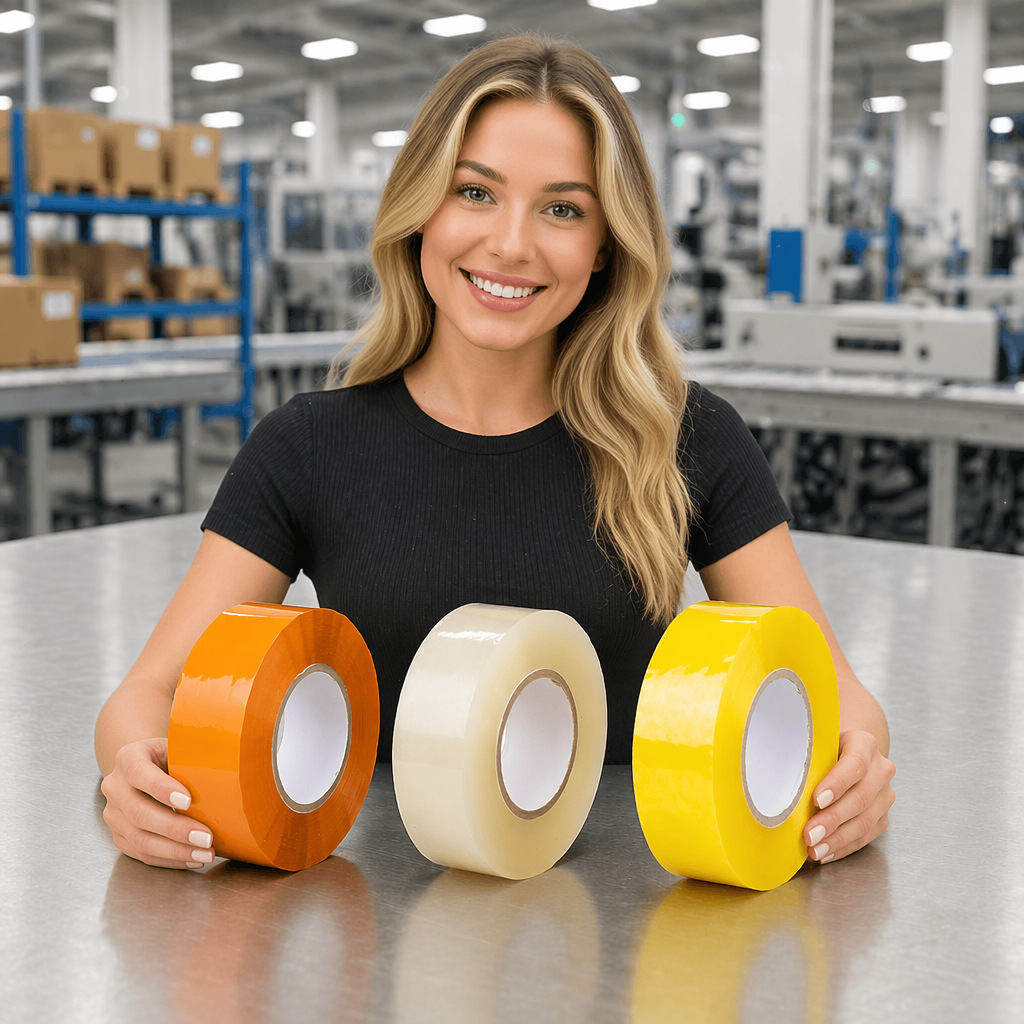 Cinta transparente de 4.3 mm al por mayor en rollos grandes, cinta de sellado beige, cinta de embalaje, cinta de sellado para cajas.
