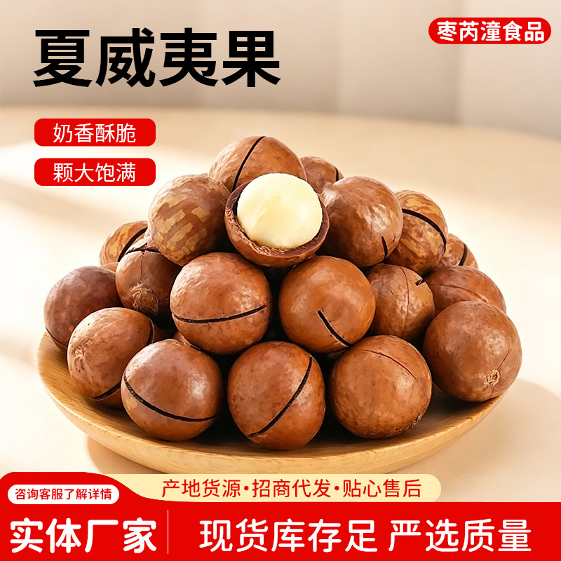 代发夏威夷果奶油味薄皮坚果零食200g 代发胡桃果手剥夏威夷果