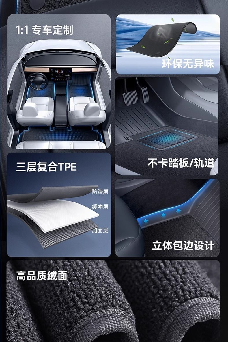 Suitable for Chery Ruihu 8L Foot Pad Surrounding TPE Car Foot Pad Ruihu 8L Covering Carpet Pad Five Original New